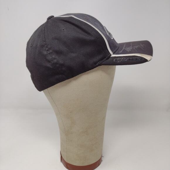 Alpinestars Flexfit Hat Size S-M Black Embroidered Logo 4 Autographs SEE DESC - Picture 7 of 11